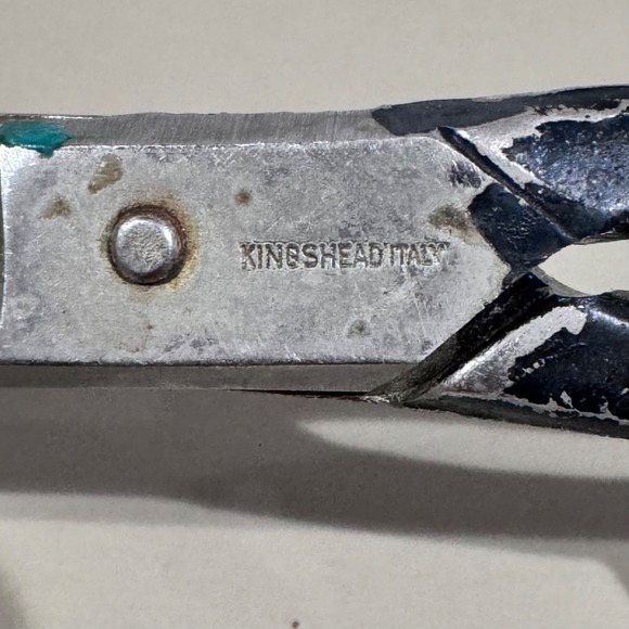 Vintage Betakut Kingshead Scissors Made in Italy Black Handle 9" Sewing Crafting - Picture 3 of 5